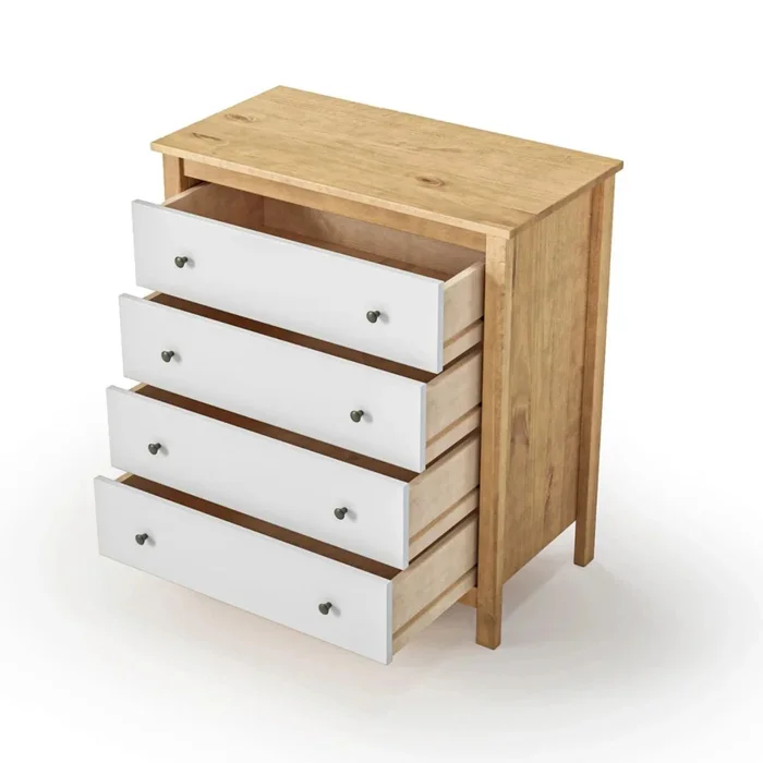 Cómoda 4 Cajones - Línea Maden - Blanco en Blanco - Cómodas, Uruguay | Ecowood, vista 3