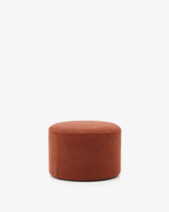 Reposapiés desenfundable Kaeli de borreguito terracota Ø 60 cm en Rojo - Butacas, banquetas y puffs, Uruguay | Kavehome