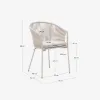 Silla Yanet de cuerda sintética crudo y patas de acero galvanizado en Blanco - Sillas, Uruguay | Kavehome, vista 10 de 10