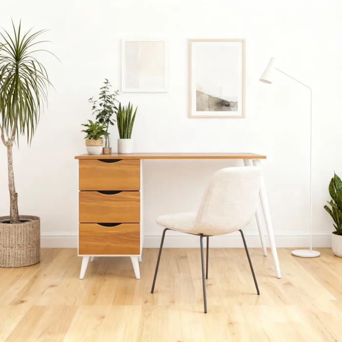 Escritorio Octavio — Urumobil en Madera natural - Escritorios y sillas de escritorio, Uruguay | Urumobil