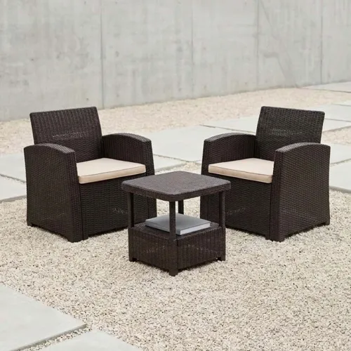Set Terraza Polipropileno Marron Madrid en Marrón - Muebles para el exterior, Uruguay | Divino