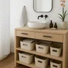 ORGANIZADOR CON ASAS 26X18X11CM EXT TELA CREMA en Beige - Canastos, Uruguay | Decohogar, vista 2 de 4