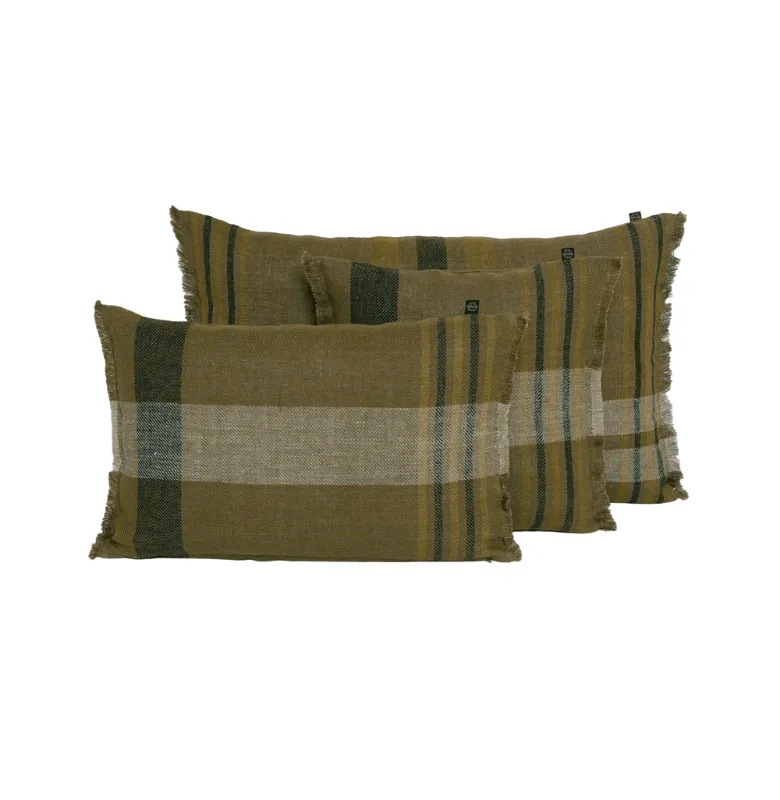 HARM ALMOHADON AALBORG LINO en Verde oliva - Textiles, Uruguay | Masinfinito Casa
