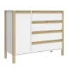 Comoda Combinado Madera 1P, 4C Blanco/Miel - Cómodas, Uruguay | Que Sal Muebleria, vista 1 de 5