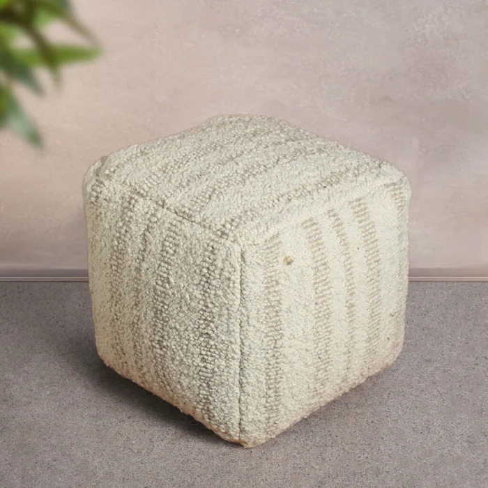 Pouf Balduque Lana Lana Natural en Beige - Textiles, Uruguay | Divino