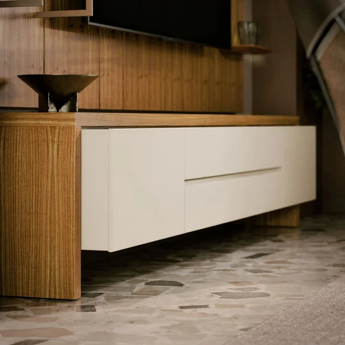 Rack de TV NORD 2.2 - Linea Nevada - Off White / Cinamomo - Muebles para TV, Uruguay | Ecowood, vista 4