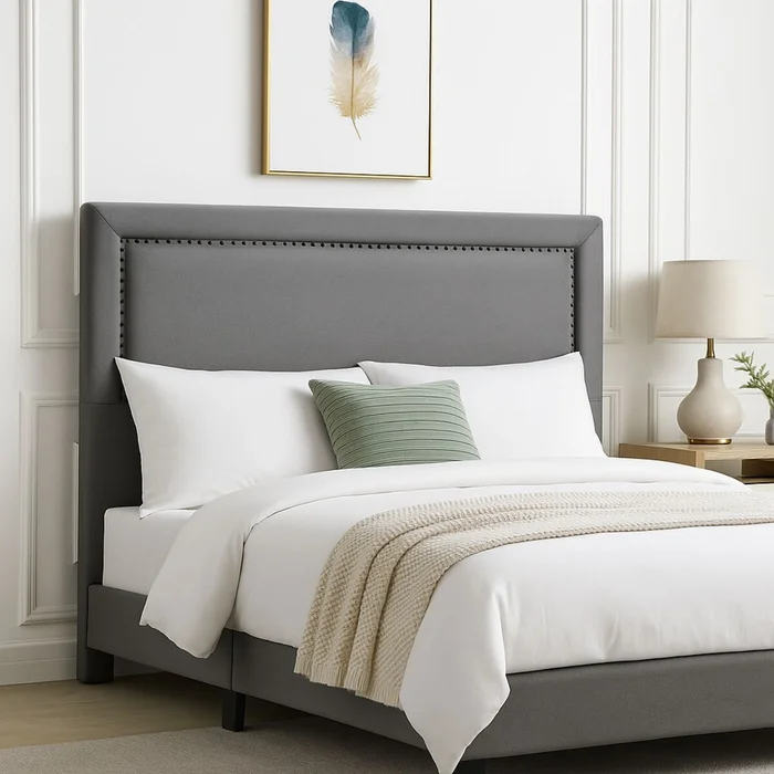 RESPALDO DE PARED FRENCH PANEL GRIS 1,5 PLAZAS - Respaldos de cama, Uruguay | Viasono