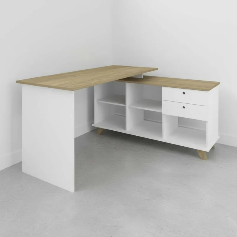 Escritorio Mdf-y-mdp Blanco Gold en Multicolor - Escritorios, Uruguay | Divino