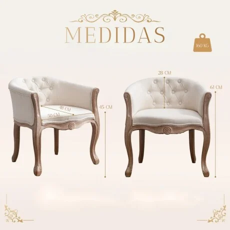 Butaca Luis XV Isabela en Beige - Butacas, banquetas y puffs, Uruguay | La Cueva Muebles, vista 9