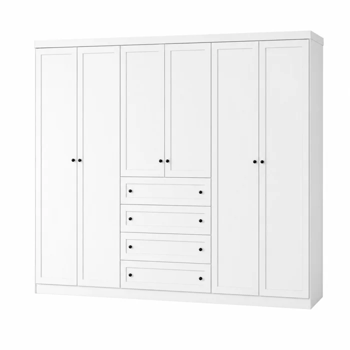 PLACARD ROPERO AMERICANO 6 PUERTAS MDF en Blanco - Roperos y placares, Uruguay | Alfa Ventas, vista 2