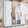 Ropero 4 Puertas 2 Cajones Varios Estantes Y Espejos 100%mdp Blanco - Roperos y placares, Uruguay | Soy Hogar, vista 5 de 8