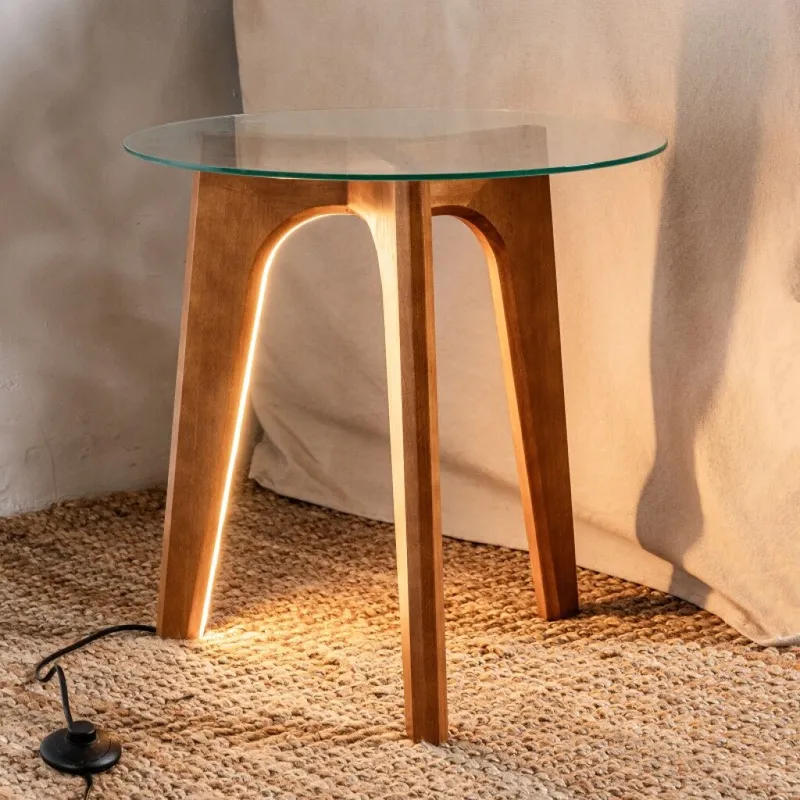 Mesa Lateral Lumini en Madera natural - Mesas de living, Uruguay | Aihaus