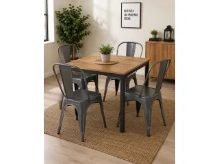 Combo silla tolix en Madera natural - Mesas de comedor, Uruguay | Quesal, vista 2