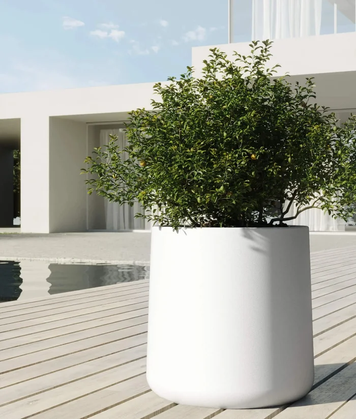 Macetero Gota 40 Blanco Alto 40cm x 35cm Ancho Boca x Diam Base 40cm, 40 lts en Blanco - Macetas, Uruguay | Champagne Home, vista 2