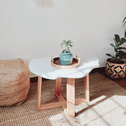 Mesa de centro irregular blanca en Blanco - Muebles, Uruguay | Decoramuss