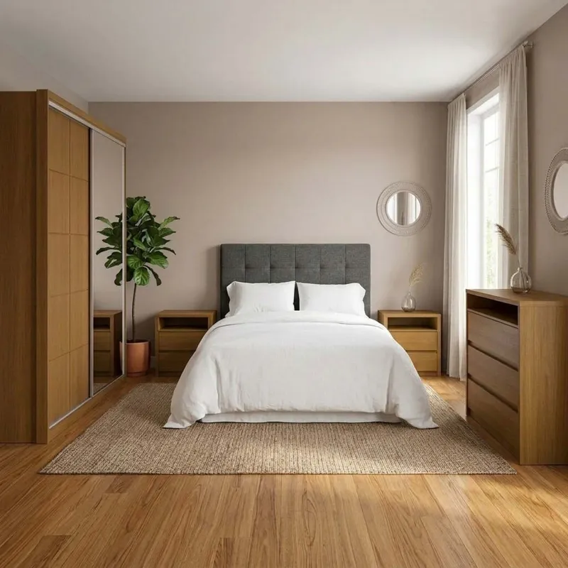 Placard + Comoda + Mesa De Luz South en Beige - Roperos y placares, Uruguay | Divino