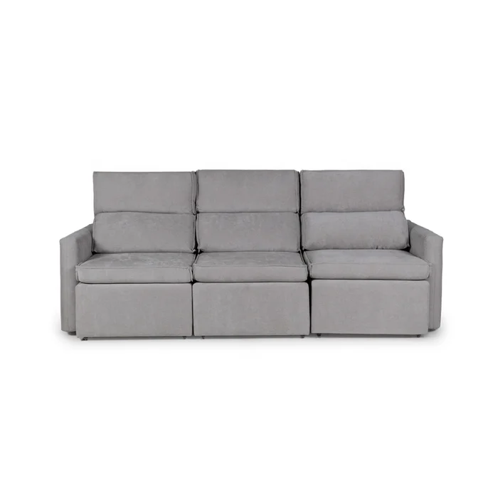 Sofá Santiago (Rebatible) - Tela Microfibra - 3 cuerpos - TC1009 (Plata) en Gris - Sillones y sofás, Uruguay | NYR, vista 2