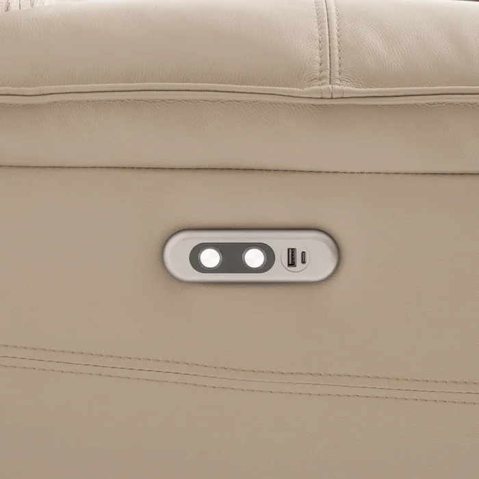 Recliner Eléctrico 2 Cuerpos Cuero-y-simil-cuero Marron Joshua Taupe en Beige - Sillones y sofás, Uruguay | Divino, vista 5