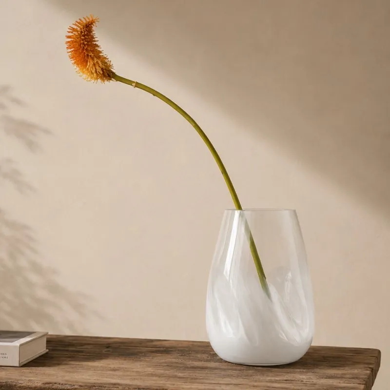 Jarrón De Vidrio Jade en Blanco - Decoración, Uruguay | Aihaus