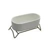 MACETA CERAMICA C/BASE 17x9x9CM BLANCO/DORADO - Macetas, Uruguay | Decohogar, vista 1 de 5