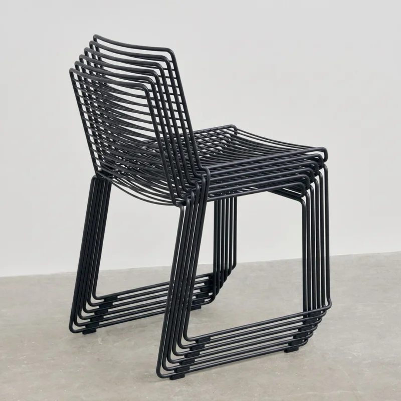 Silla De Exterior Metal con almohadón Apilable - Negro en Negro - Muebles para el exterior, Uruguay | Rústico Hogar, vista 4