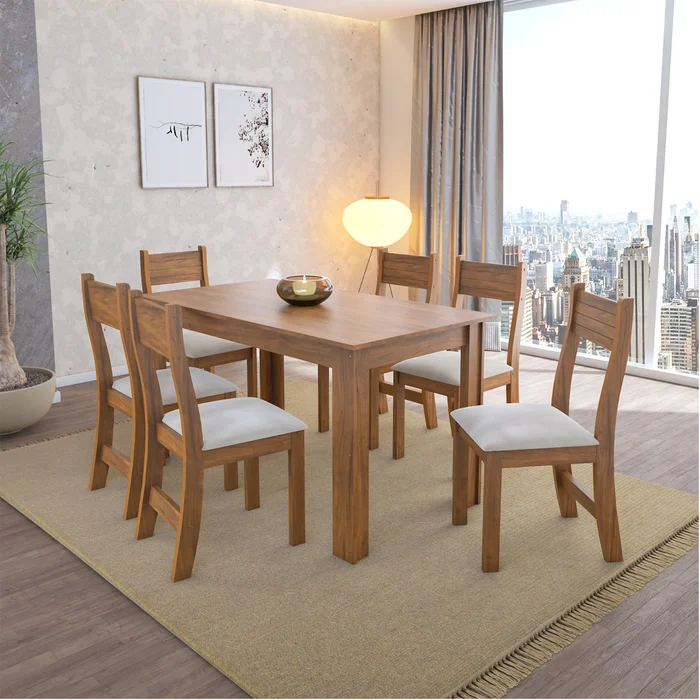 Juego De Comedor 6 Sillas Mesa Mdp en Marrón - Mesas de comedor, Uruguay | Soy Hogar, vista 2