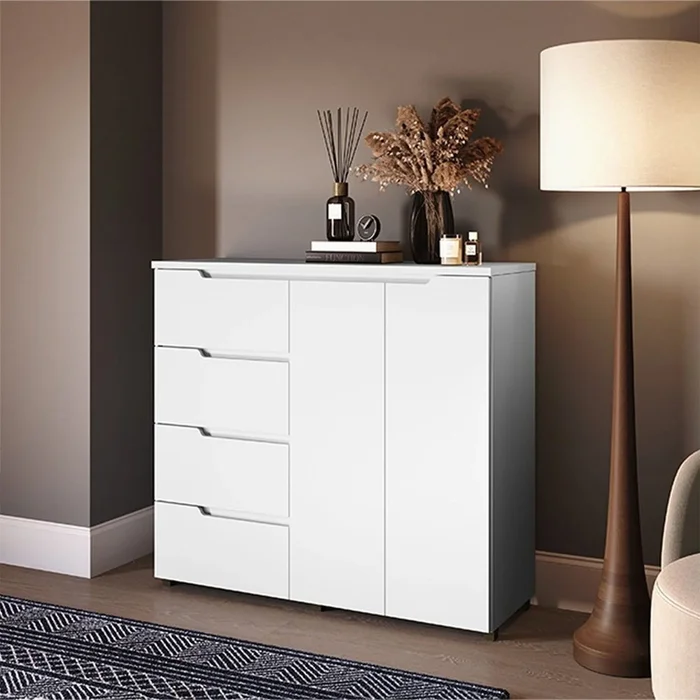 Comoda Da Vinci Plus 4 Cajones 2 Puertas Blanco en Blanco - Cómodas, Uruguay | Soy Hogar, vista 2