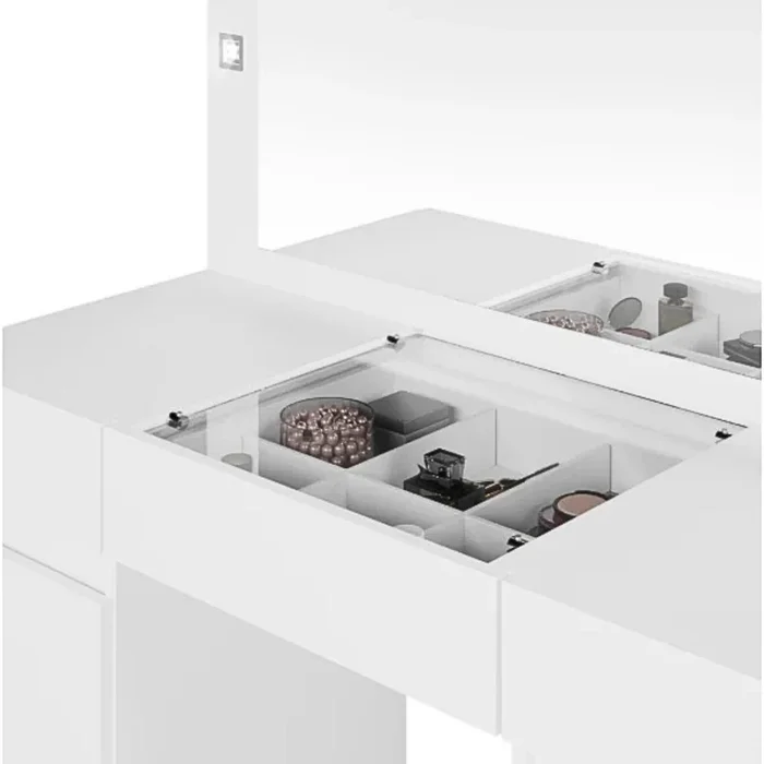Tocador Espejo Grande Led - Studio - FIT - Blanco en Blanco - Escritorios, Uruguay | Ecowood, vista 2