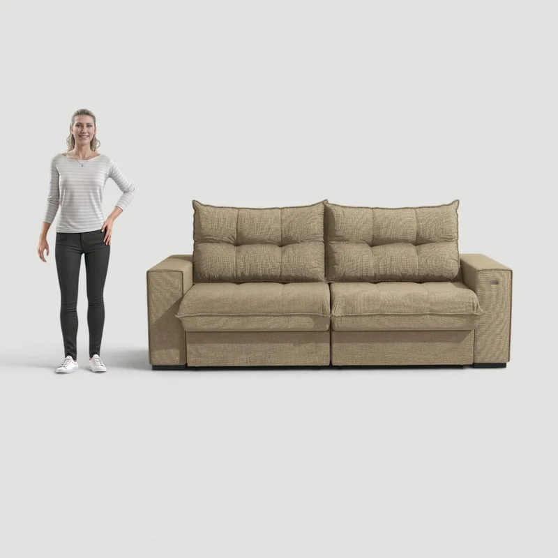 Sofa Dorian 236CM - Retractil/Reclinable en Beige - Sillones y sofás, Uruguay | Balton, vista 21