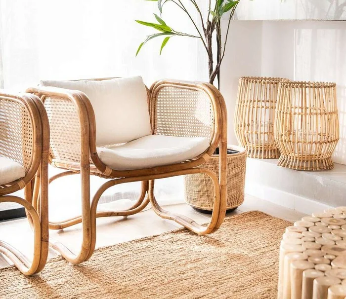 BUTACA LUCCA - BAMBOO Y ESTERILLA en Madera natural - Butacas, banquetas y puffs, Uruguay | La Iberica