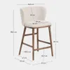 Taburete Ciselia chenilla beige y patas de madera maciza fresno acabado tono nogal FSC Mix Credit 65cm en Beige - Butacas, banquetas y puffs, Uruguay | Kavehome, vista 8 de 8
