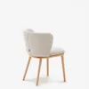 Silla Ciselia chenilla beige y madera maciza de fresno acabado tono natural FSC Mix Credit en Beige - Sillas, Uruguay | Kavehome, vista 9 de 9