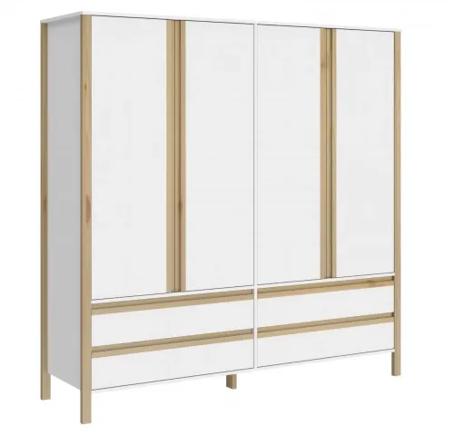 Ropero Combinado Madera 4Puertas, 4Cajones - Roperos y placares, Uruguay | Que Sal Muebleria
