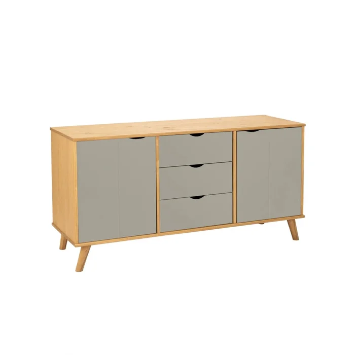 Aparador 2 Puertas 3 Cajones Gris - Línea Berlín en Gris - Muebles para TV, Uruguay | Ecowood, vista 3