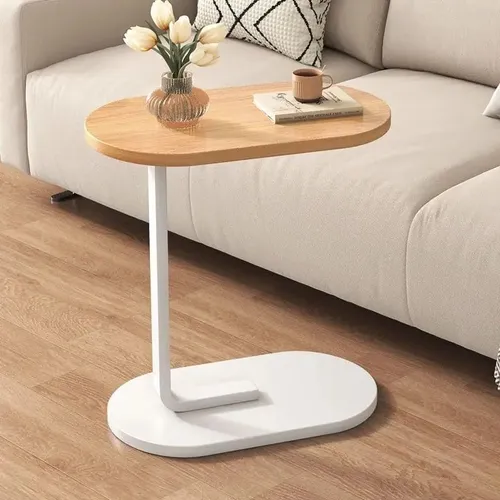 Mesa auxiliar madera y metal para sillón - Mesas de living, Uruguay | Igoa
