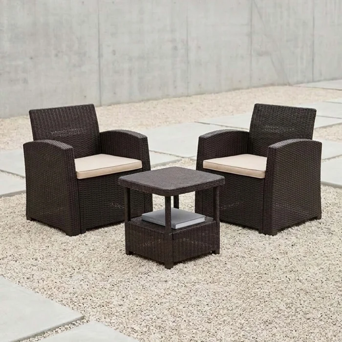 Set Terraza Polipropileno Marron Madrid en Marrón - Muebles para el exterior, Uruguay | Divino