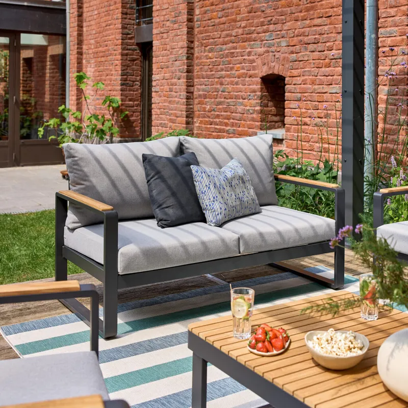 Sofá de jardín 2 puestos Persea Antracita en Gris - Muebles para el exterior, Uruguay | Naterial Uruguay