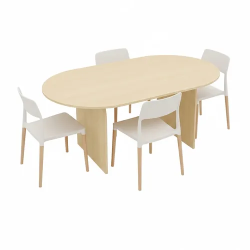 Juego de Comedor Mesa Arco 160 + 4 sillas Belloch blanca - Sillas, Uruguay | Berna home