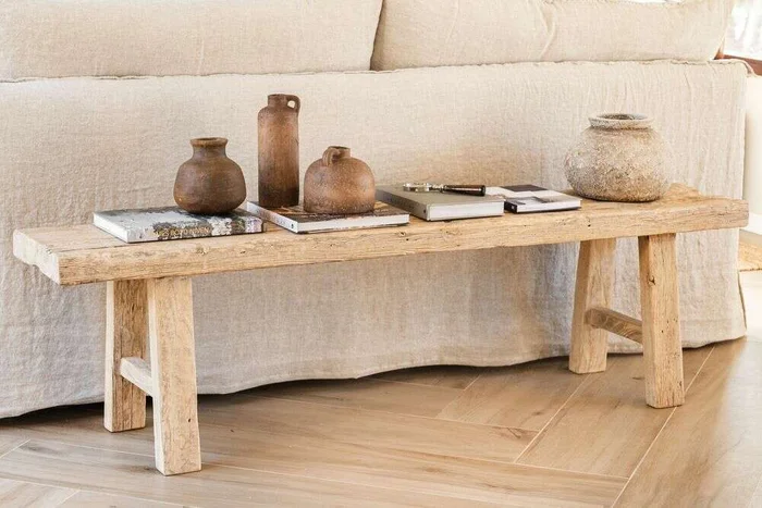 BANCO ISIDRO - OLMO - 1.83 X 35 en Madera natural - Butacas, banquetas y puffs, Uruguay | La Iberica