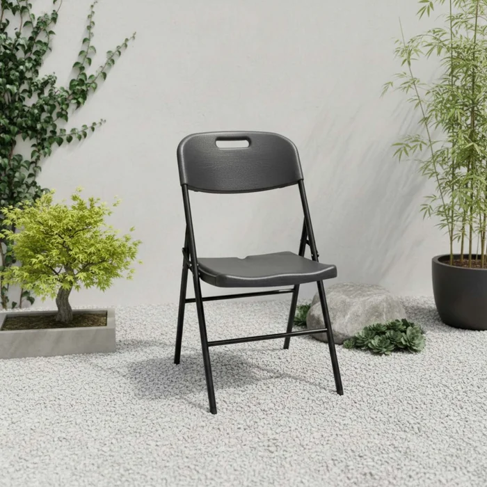 Silla Plegable Polietileno-alta-densidad Negro Aveo en Negro - Muebles para el exterior, Uruguay | Divino