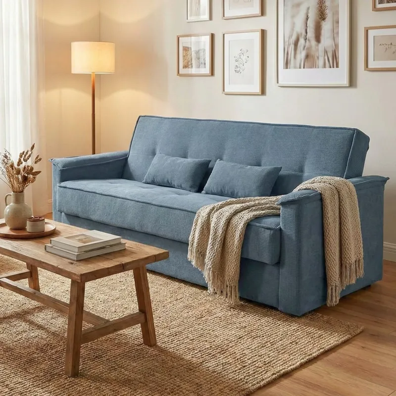 Sofá Cama Daniela - 3 Cuerpos - Azul en Azul - Sillones y sofás, Uruguay | Rústico Hogar