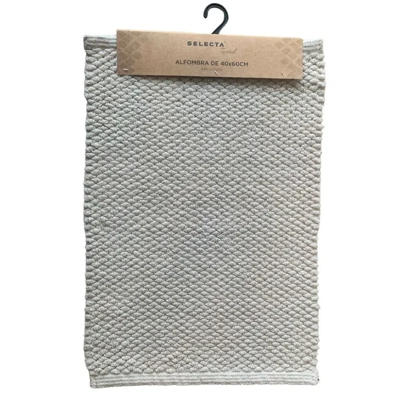 ALFOMBRA ALGODÓN 40X60CM TEXTURA CRUDO en Off-white - Textiles, Uruguay | Decohogar