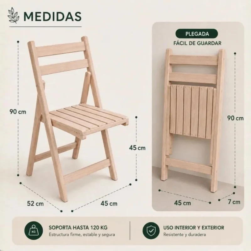 Set de exterior plegable en Madera natural - Muebles para el exterior, Uruguay | La Cueva Muebles, vista 3