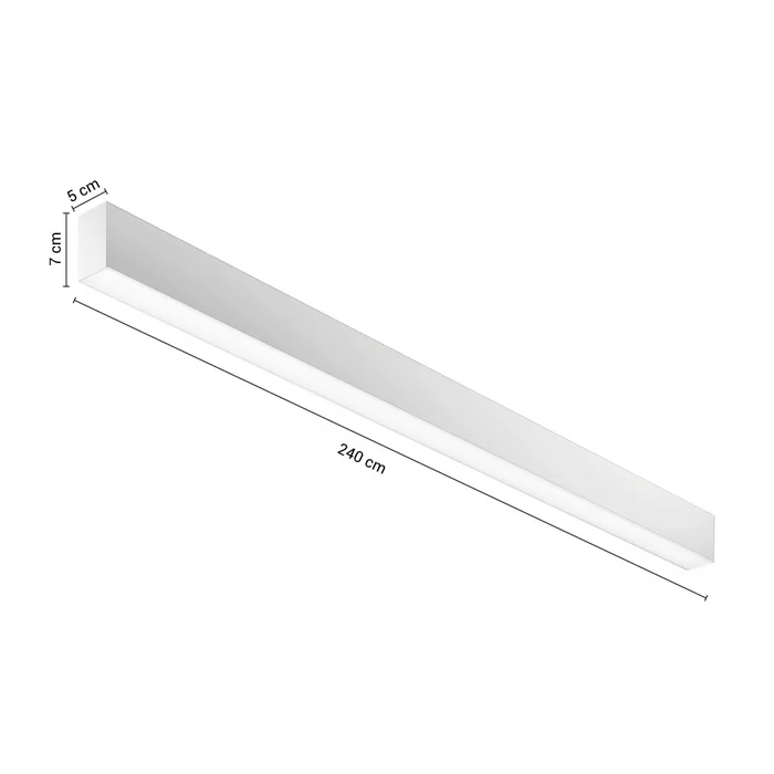 Luminaria Lineal LED 72W Luz Cálida 240 cm en Gris - Lámparas colgantes, Uruguay | Serlux, vista 5