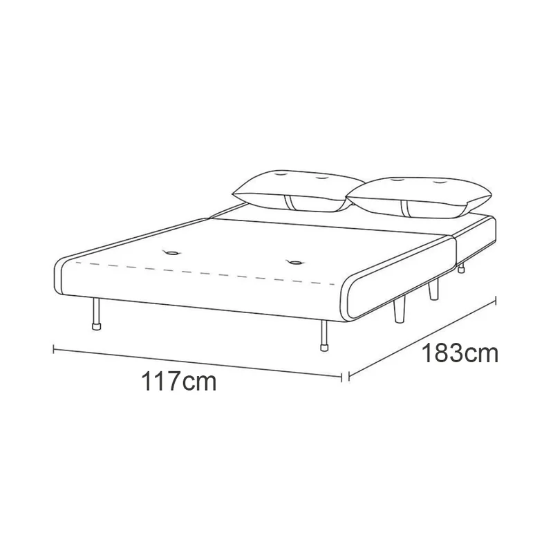Sofa Cama Plaza Y Media Plegable Tela Patas De Madera en Gris - Sillones y sofás, Uruguay | Soy Hogar, vista 4
