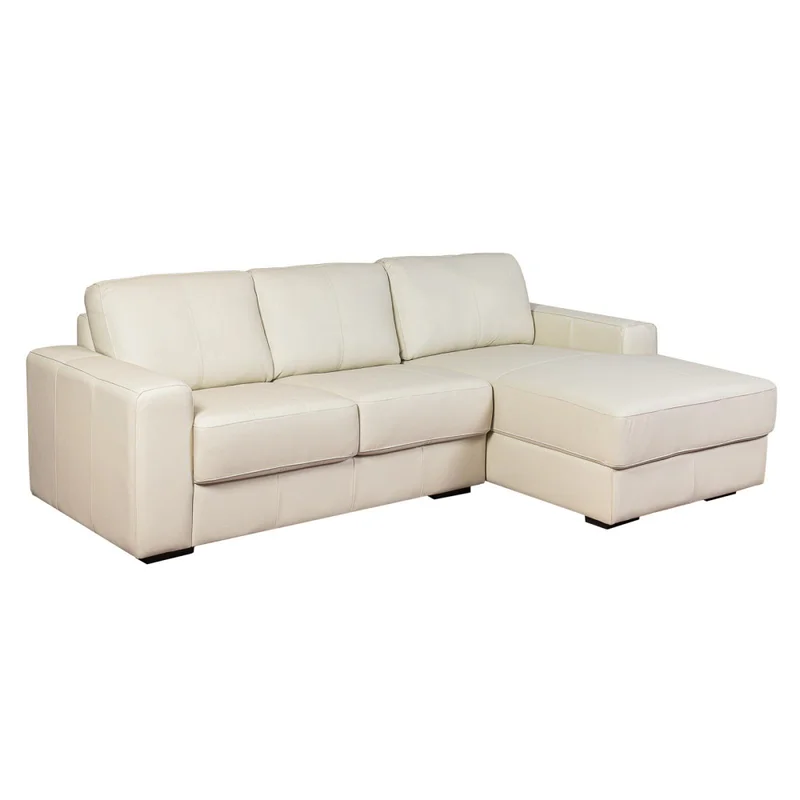 Sofa C/chaise Más De 4 Cuerpos Cuero-100-natural Natural-beige Texas Crudo en Blanco - Sillones y sofás, Uruguay | Divino, vista 3