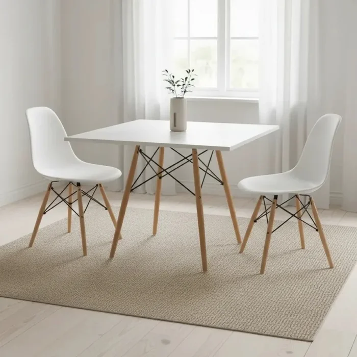 Mesa Cuadrada Modelo Eames - Color Blanca en Blanco - Mesas de comedor, Uruguay | Champagne Home