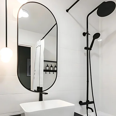 Espejo Píldora en Negro - Espejos, Uruguay | Tree House Deco, vista 4