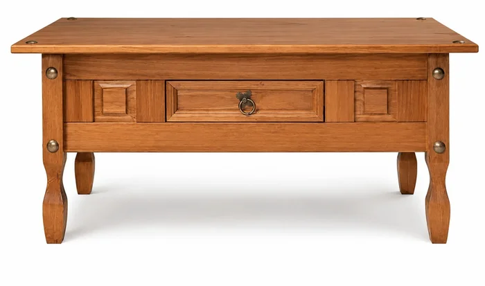 MESA DE LIVING CORONA 1 CAJON CARAMELO en Madera natural - Mesas de living, Uruguay | Alfa Ventas, vista 2