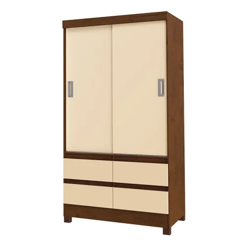 ROPERO AREZZO 2 PTS 4 CAJONES NOCE/PEROLA - Roperos y placares, Uruguay | Alfa Ventas